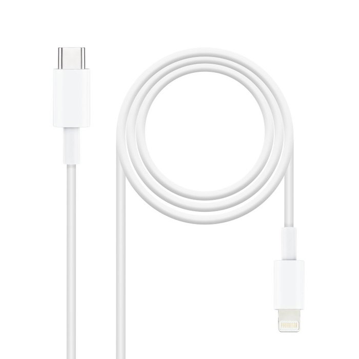 Nanocable Cable USB-C a Lightning Macho 2m Blanco Nanocable Cable USB-C a Lightning Macho 2m Blanco